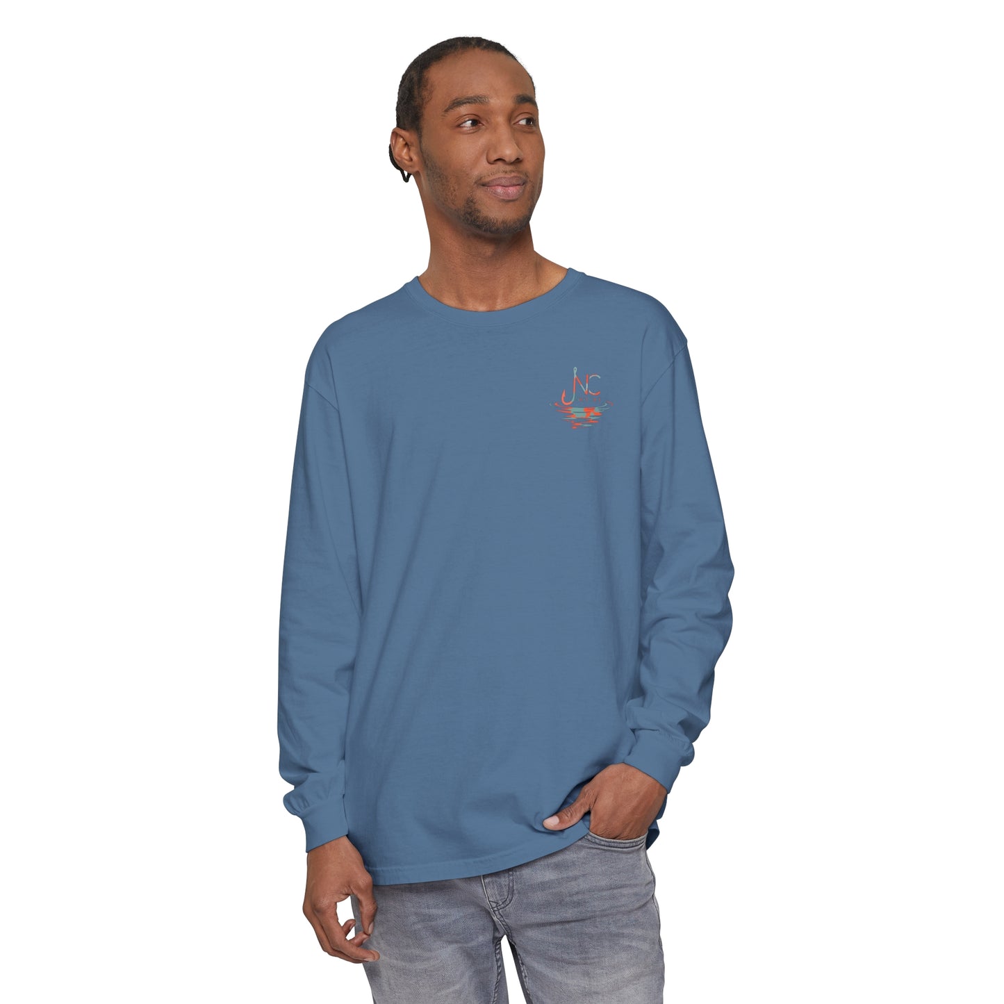 Slate Gray/Orange Camo Logo Long Sleeve T-Shirt