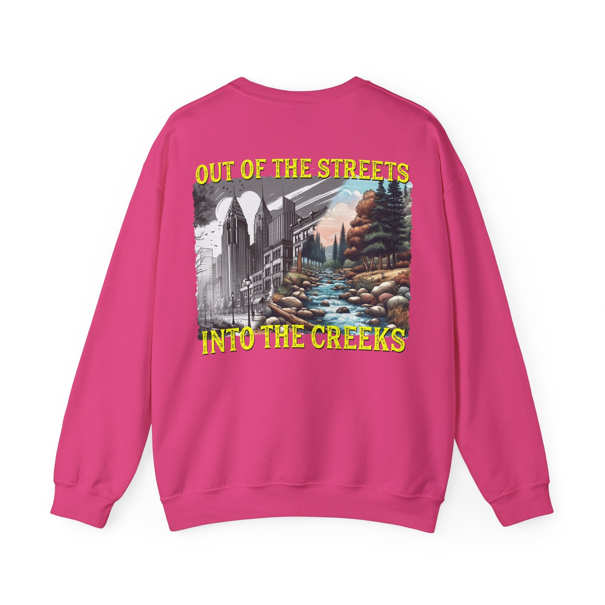 'Out of the Streets, Into the Creeks' Vintage Graphic Sweatshirt